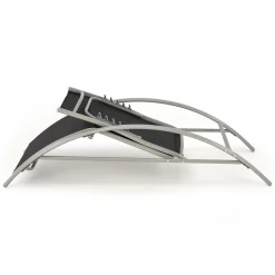 Garnero Arredamenti Set 2 sdraio da giardino con tavolino relax nero grigio Marea