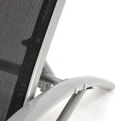 Garnero Arredamenti Set 2 sdraio da giardino con tavolino relax nero grigio Marea