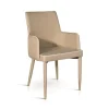 Garnero Arredamenti Set 4 sedie da pranzo con braccioli in tessuto tortora Scarlett Gihome® Online