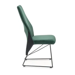 Garnero Arredamenti Set 2 sedie da pranzo imbottite in velluto scuro nero Malabo Verde