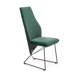 Garnero Arredamenti Set 2 sedie da pranzo imbottite in velluto scuro nero Malabo Verde