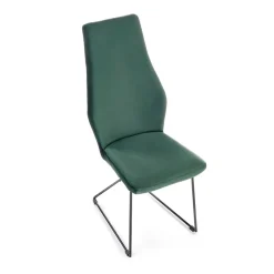 Garnero Arredamenti Set 2 sedie da pranzo imbottite in velluto scuro nero Malabo Verde