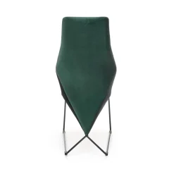 Garnero Arredamenti Set 2 sedie da pranzo imbottite in velluto scuro nero Malabo Verde