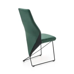 Garnero Arredamenti Set 2 sedie da pranzo imbottite in velluto scuro nero Malabo Verde