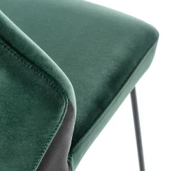 Garnero Arredamenti Set 2 sedie da pranzo imbottite in velluto scuro nero Malabo Verde