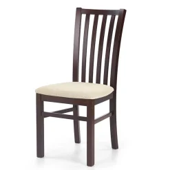 Garnero Arredamenti Set 2 sedie da pranzo imbottite classiche in tessuto beige noce scuro Rosita Sale