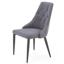 Garnero Arredamenti Set 2 sedie da pranzo imbottite in velluto grigio Deanna Sale