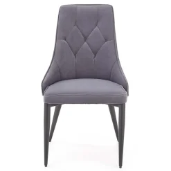 Garnero Arredamenti Set 2 sedie da pranzo imbottite in velluto grigio Deanna Sale