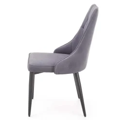 Garnero Arredamenti Set 2 sedie da pranzo imbottite in velluto grigio Deanna Sale