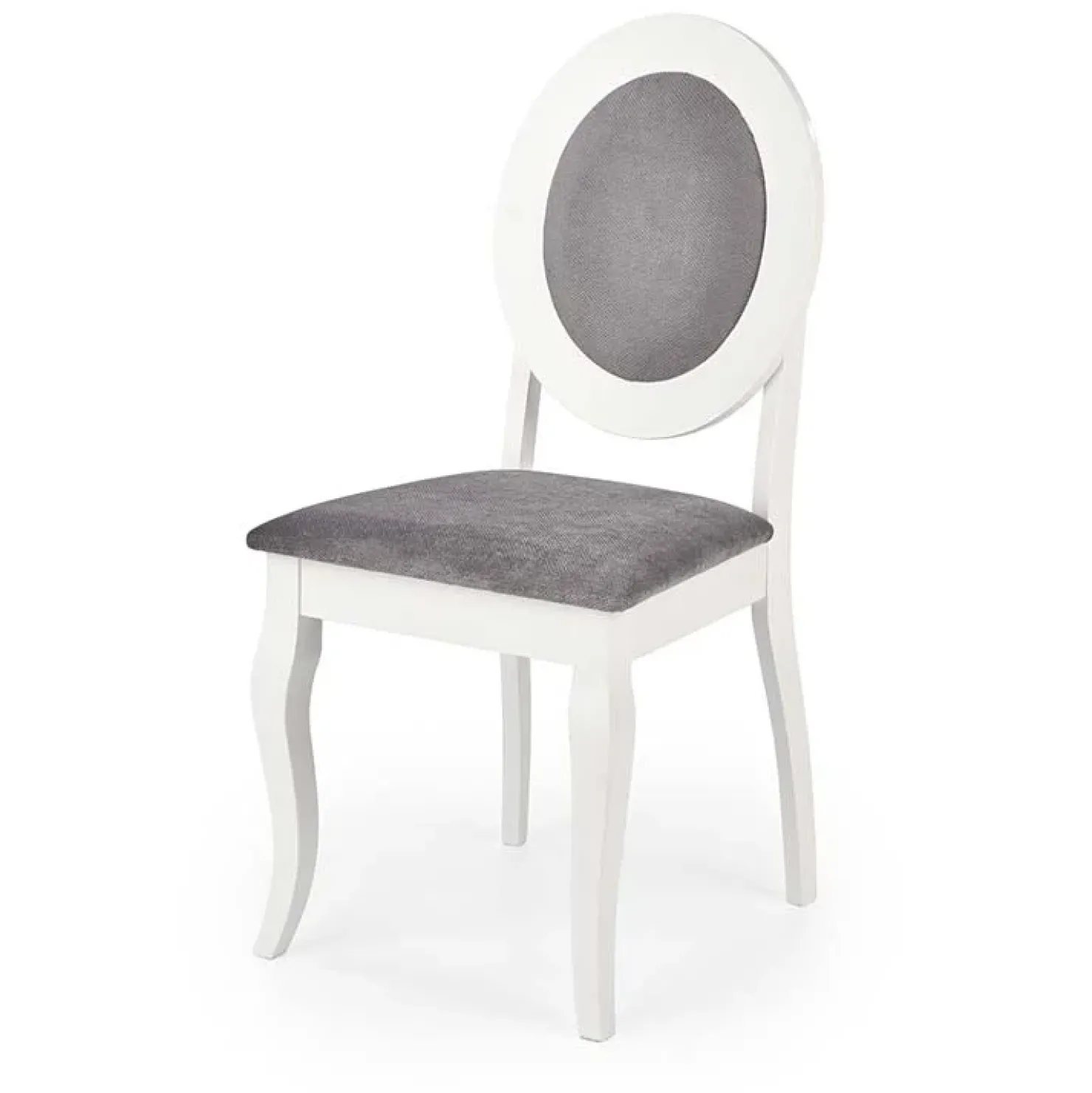 Garnero Arredamenti Set 2 sedie da pranzo imbottite in tessuto grigio bianco Adna New
