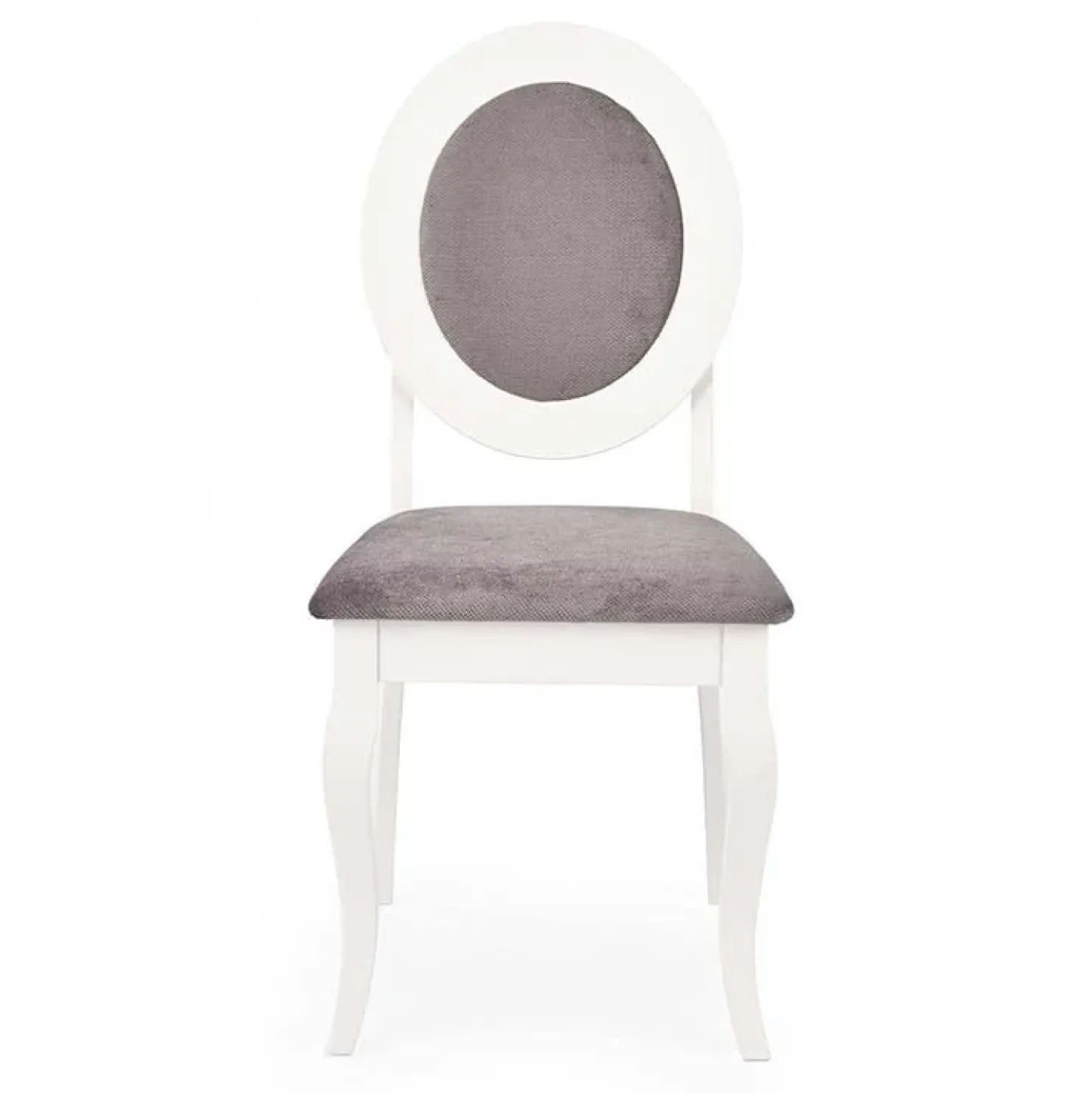 Garnero Arredamenti Set 2 sedie da pranzo imbottite in tessuto grigio bianco Adna New