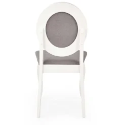Garnero Arredamenti Set 2 sedie da pranzo imbottite in tessuto grigio bianco Adna New