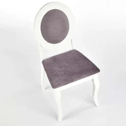 Garnero Arredamenti Set 2 sedie da pranzo imbottite in tessuto grigio bianco Adna New