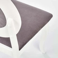 Garnero Arredamenti Set 2 sedie da pranzo imbottite in tessuto grigio bianco Adna New