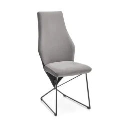 Garnero Arredamenti Set 2 sedie da pranzo imbottite in velluto nero Malabo Grigio Online