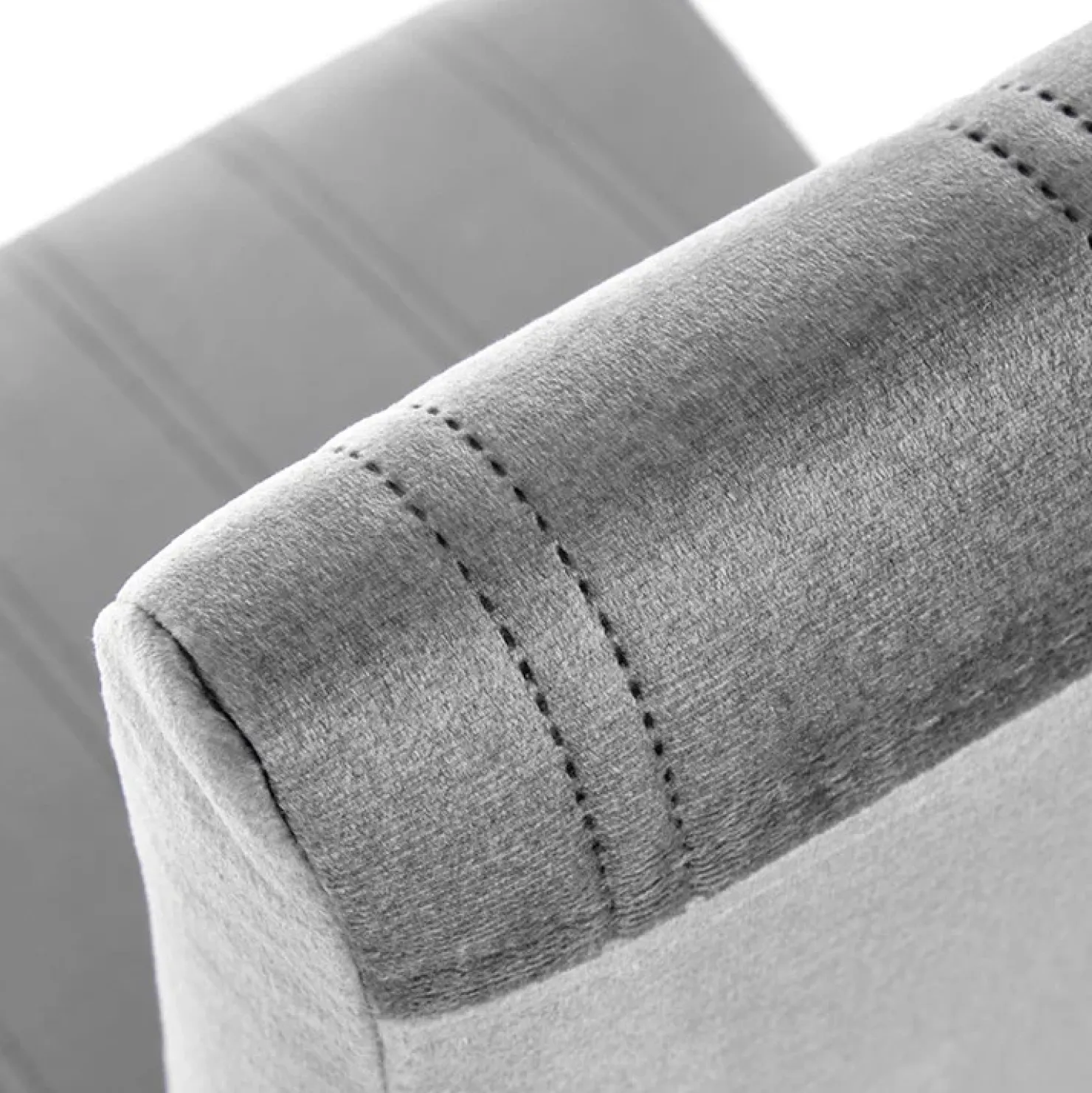 Garnero Arredamenti Set 2 sedie da pranzo in tessuto velluto trapuntato rovere chiaro Doha Grigio Hot