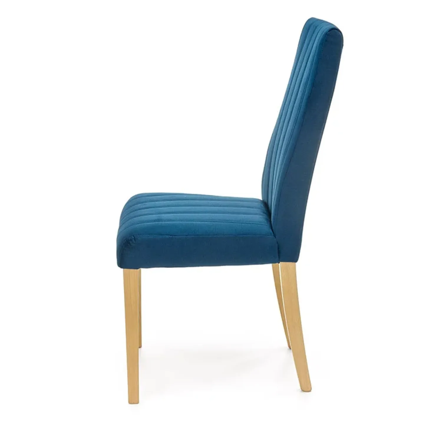 Garnero Arredamenti Set 2 sedie da pranzo in tessuto velluto trapuntato rovere chiaro Doha Blu Hot