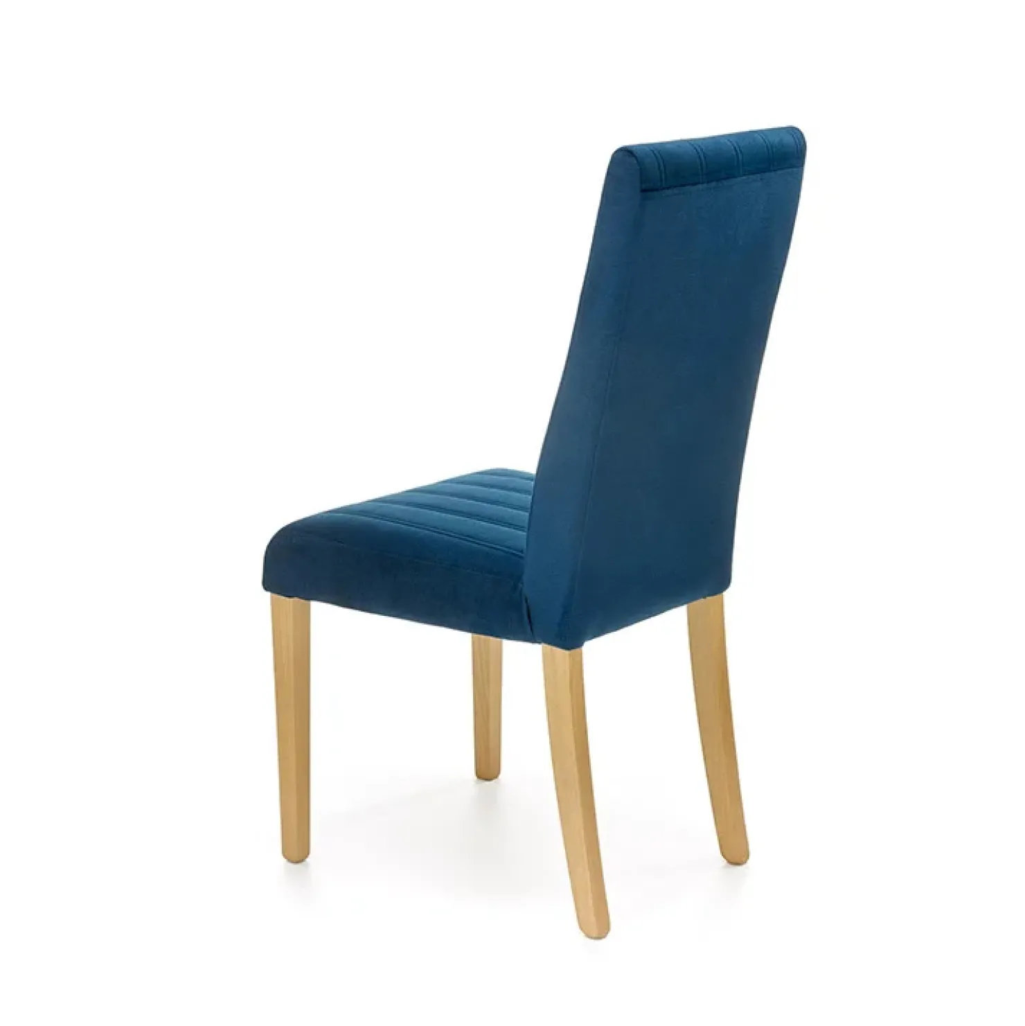 Garnero Arredamenti Set 2 sedie da pranzo in tessuto velluto trapuntato rovere chiaro Doha Blu Hot