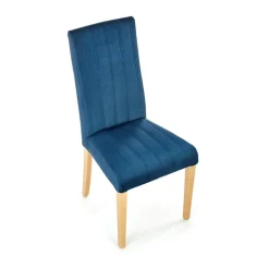 Garnero Arredamenti Set 2 sedie da pranzo in tessuto velluto trapuntato rovere chiaro Doha Blu Hot