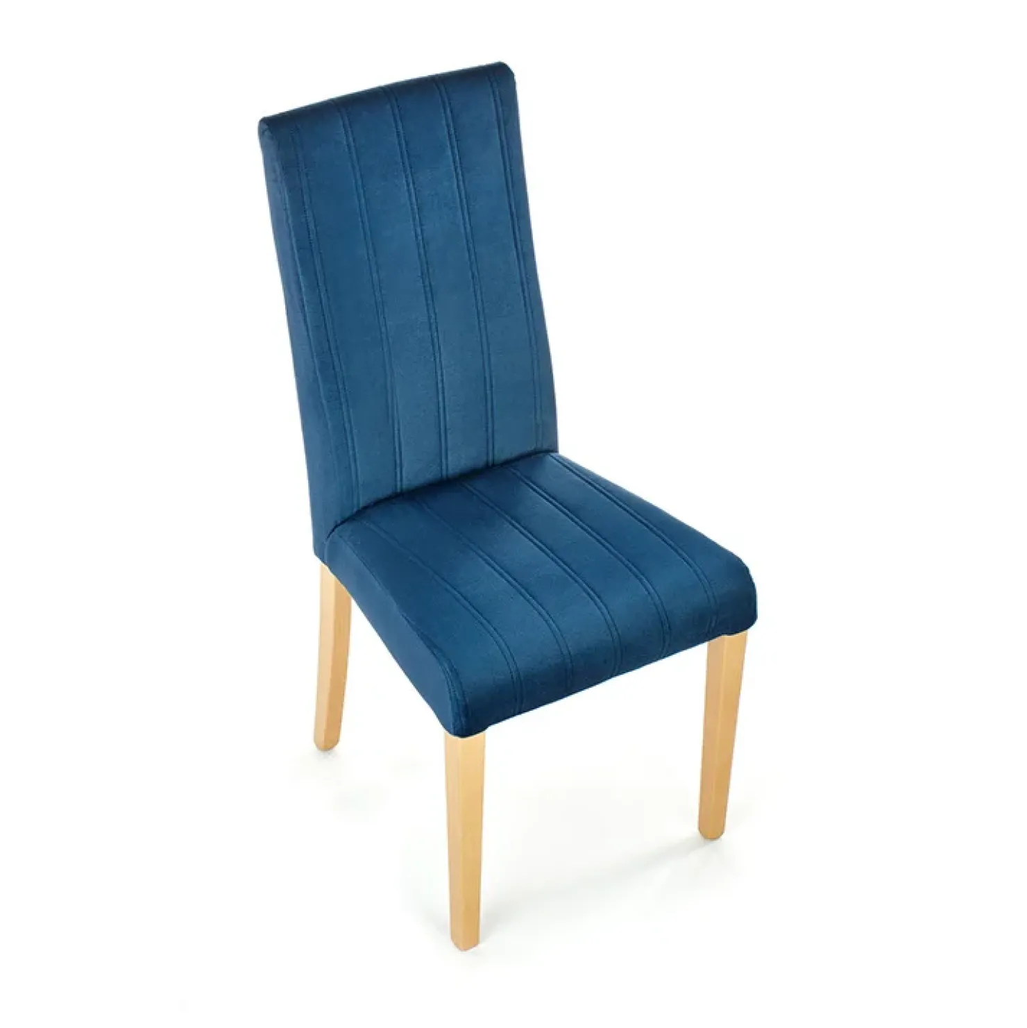 Garnero Arredamenti Set 2 sedie da pranzo in tessuto velluto trapuntato rovere chiaro Doha Blu Hot