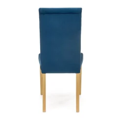 Garnero Arredamenti Set 2 sedie da pranzo in tessuto velluto trapuntato rovere chiaro Doha Blu Hot