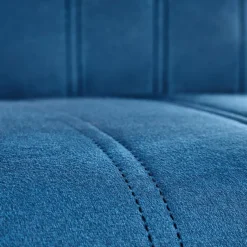 Garnero Arredamenti Set 2 sedie da pranzo in tessuto velluto trapuntato rovere chiaro Doha Blu Hot