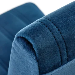 Garnero Arredamenti Set 2 sedie da pranzo in tessuto velluto trapuntato rovere chiaro Doha Blu Hot