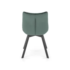 Garnero Arredamenti Set 2 sedie da pranzo in velluto verde scuro nero Balboa Clearance