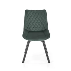Garnero Arredamenti Set 2 sedie da pranzo in velluto verde scuro nero Balboa Clearance