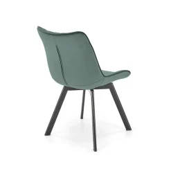 Garnero Arredamenti Set 2 sedie da pranzo in velluto verde scuro nero Balboa Clearance