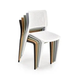 Garnero Arredamenti Set 4 sedie da pranzo moderne in polipropilene arancione Luanda Online