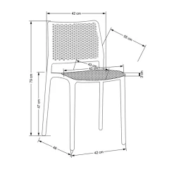 Garnero Arredamenti Set 4 sedie da pranzo moderne in polipropilene arancione Luanda Online