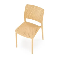 Garnero Arredamenti Set 4 sedie da pranzo moderne in polipropilene arancione Luanda Online