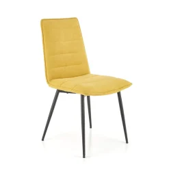 Garnero Arredamenti Set 4 sedie da pranzo moderne in tessuto nero Quiche Senape