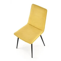 Garnero Arredamenti Set 4 sedie da pranzo moderne in tessuto nero Quiche Senape