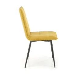 Garnero Arredamenti Set 4 sedie da pranzo moderne in tessuto nero Quiche Senape