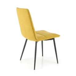 Garnero Arredamenti Set 4 sedie da pranzo moderne in tessuto nero Quiche Senape