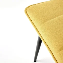 Garnero Arredamenti Set 4 sedie da pranzo moderne in tessuto nero Quiche Senape