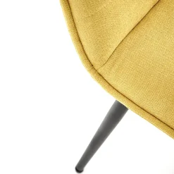 Garnero Arredamenti Set 4 sedie da pranzo moderne in tessuto nero Quiche Senape