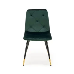 Garnero Arredamenti Set 4 sedie da pranzo moderne in velluto verde scuro oro Valkiria Verde - Oro Online