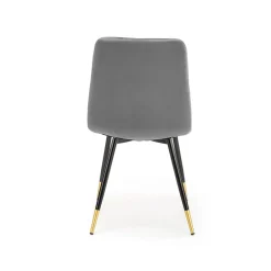 Garnero Arredamenti Set 4 sedie da pranzo moderne in velluto grigia oro Valkiria Grigio - Oro Clearance