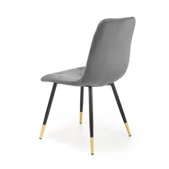 Garnero Arredamenti Set 4 sedie da pranzo moderne in velluto grigia oro Valkiria Grigio - Oro Clearance