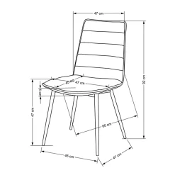 Garnero Arredamenti Set 4 sedie da pranzo moderne in tessuto nero Quiche Beige Hot