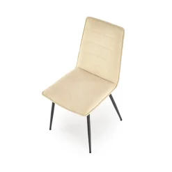 Garnero Arredamenti Set 4 sedie da pranzo moderne in tessuto nero Quiche Beige Hot