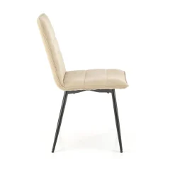 Garnero Arredamenti Set 4 sedie da pranzo moderne in tessuto nero Quiche Beige Hot