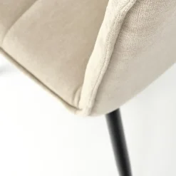 Garnero Arredamenti Set 4 sedie da pranzo moderne in tessuto nero Quiche Beige Hot