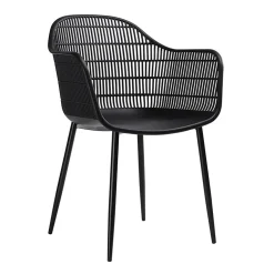 Garnero Arredamenti Set 2 sedie da pranzo polipropilene nero opaco Granada Best