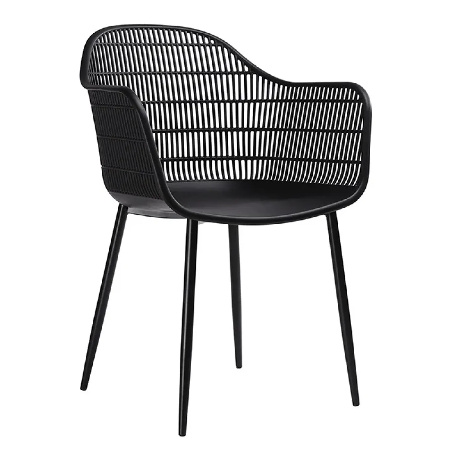 Garnero Arredamenti Set 2 sedie da pranzo polipropilene nero opaco Granada Best