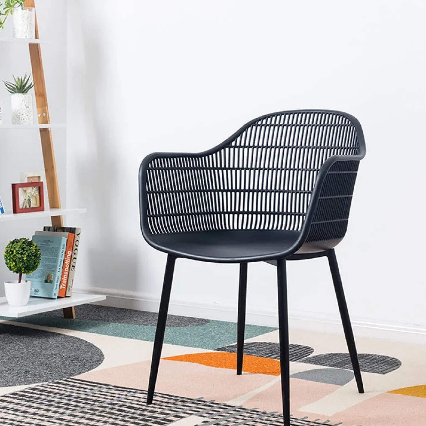 Garnero Arredamenti Set 2 sedie da pranzo polipropilene nero opaco Granada Best