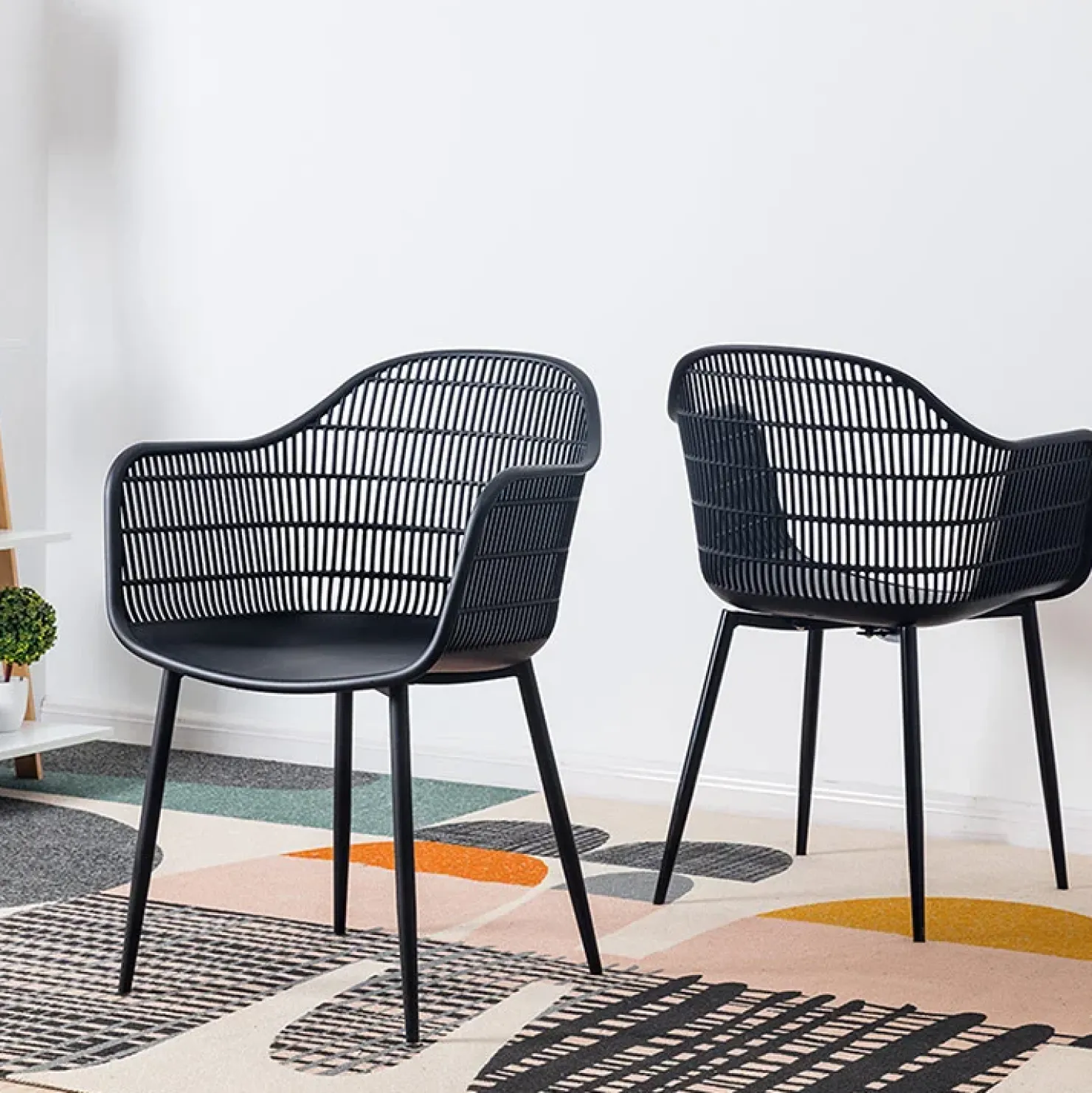 Garnero Arredamenti Set 2 sedie da pranzo polipropilene nero opaco Granada Best